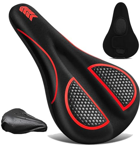 AUVSTAR Upgrade New Gel Fahrradsitzbezug,hohl und atmungsaktiv, Premium Fahrradsattelkissen,Geeignet für Mountainbike-Sitz, Verdickender Sattelbezug,Sattelschutz für Herren und Damen Fahrrad