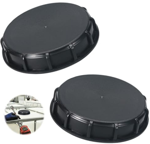 TOATELU 2 Stück IBC Deckel: IBC Tankdeckel, 162mm Tank Abdeckung, IBC Tankabdeckung, IBC Wassertank Deckel, Kunststoff Deckel, IBC Tank Zubehör für Wassertank Regentonne Container(Schwarz）
