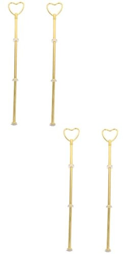 Amosfun 4 Piezas Soporte para Pinchos Torre De Postres Soporte para Plato De Frutas Moldes para Pasteles En Forma De Corazón Estante De La Torre De La Torta Planchar Golden
