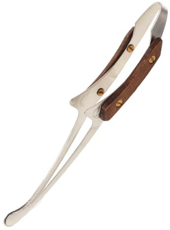 Ciieeo Wooden Handle Barbecue Tongs for Steak Clips Self-Standing Kitchen Tongs Stainless Steel Outdoor Camping