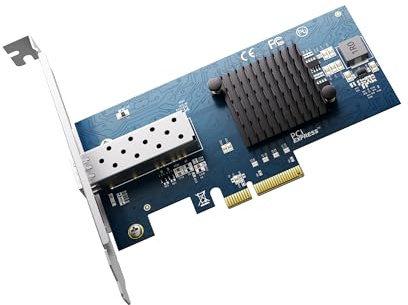 BZIZU 10Gb PCIe NIC, Intel 82599EN, SFP+ Port, X520-DA1 Compatible, PCIe X4/X8, Low Profile, Supports Windows Server/Linux/VMware ESXi/Proxmox/TrueNAS