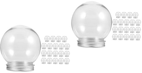 DECHOUS 40stücke Transparente Füllbare Schneekugeln Für Weihnachtsdeko Leere Wasserbälle Mit Schraubverschluss Für Bastelarbeiten Und Kreative