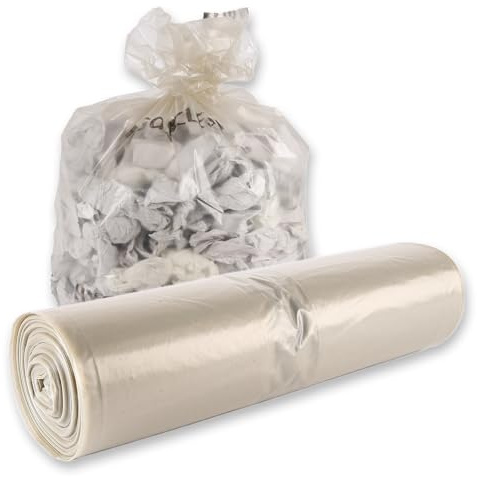 250 Stück, Abfallsäcke, FRANZ MENSCH, 160 l, transparent, LDPE, 60my, Rolle | Hygoclean, Müllbeutel, Müllsäcke, Mülltüten, Rollenware, reißfest, Abfallentsorgung, Gewerbe und Industrie