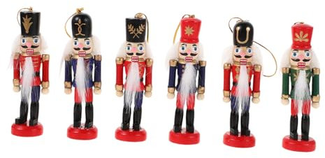 Cabilock 6pièces Lot de Pendentifs Décoratifs Casse-Noisette pour Scènes de Noël Légers et Faciles à Suspendre