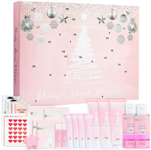 KreativeKraft Adventskalender 2026 Damen Teenager Mädchen | Beauty Make Up Set oder Verwöhn Hautpflege, Weihnachts Countdown Kalender Schminke, Geschenk für Kinder Frauen (Multi)