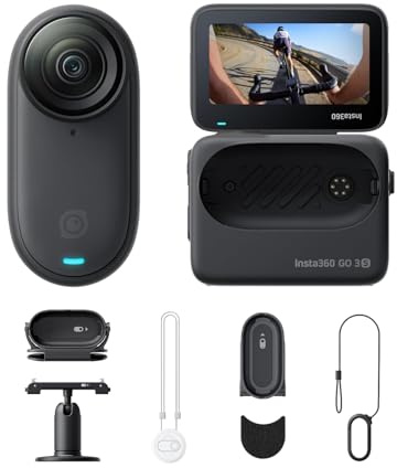 Insta360 GO 3S Cycling POV Bundle 64GB Black - 4K Tiny Portable Vlogging Camera, Hands-Free POVs, Mount Anywhere, Stabilization, 140 Min Battery Life, 10m Waterproof, AI Editing, For Vlog, Travel