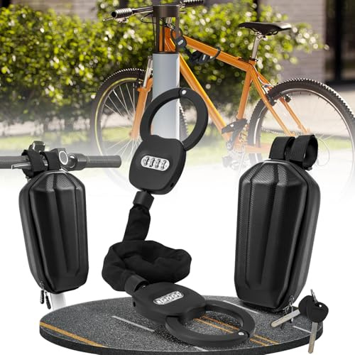 wowspeed E Scooter Schloss 8mm, Hohe Sicherheit, Handschellenschloss mit Zahlencode, für E Scooter/Roller/E-Bike/Motorrad/Fahrrad/Kinderwagen
