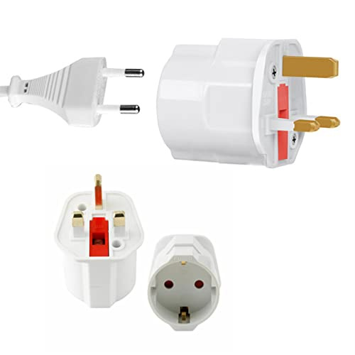 CubePlug Adaptateur de Voyage Europe 2 Broches vers Prise 3 Broches UK Adaptateur Adaptateur [PA24]