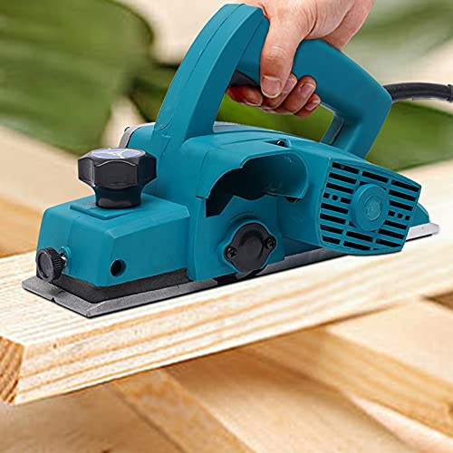 Elektrischer Hobel 800W, 16000 U/min Elektro-Hobelmaschine mit 82mm Hobelmesser, 1–2mm Tiefeneinstellung, Aluminium-Bodenplatte, Holzhobel für Holzarbeiten, Heimwerker & Tischler