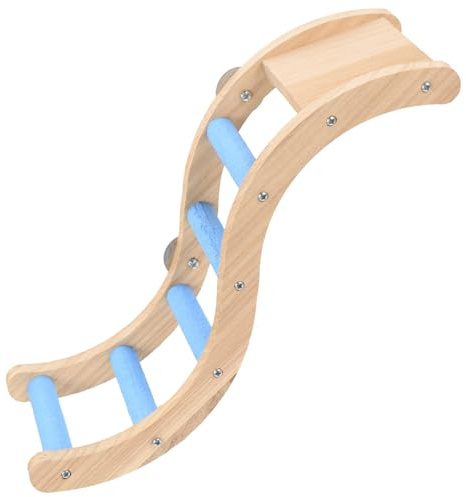 SHINEOFI Échelle à Perroquet Corde Sécurisée Jouet Interactif en Bois Résistante aux Morsures Accessoire pour Grimper et Se Divertir pour Cage à Oiseaux et Perruches