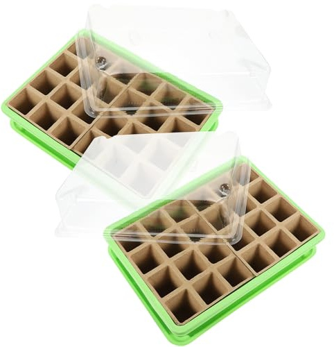 Gadpiparty 2sets Vassoio di Germinazione per Piante in Vassoi per Coltivazione Indoor Coperchio Vassoi Starter per Verdure e Fagioli Mungo di Drenaggio sul Fondo