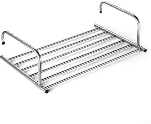 Tendedero plegable de acero inoxidable, 40 cm, diseño que ahorra espacio para radiadores, balcones, baños, con fácil instalación (40 cm)