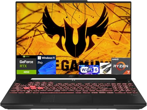 ASUS TUF Gaming A16 Laptop: AMD Ryzen 7 7445HS, 16 Full HD+ 145Hz Display, NVIDIA GeForce RTX 4050, 16GB DDR5 RAM, 1TB SSD, Backlit Keyboard, Windows 11 Pro
