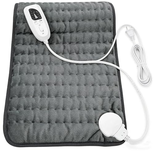 Electric Heating pad with 6 Heat Settings, Auto Shut Off, Dry Electric Heating for Back Neck Knee Arms Legs Shoulder Heat Pads for Christmas Birthday Father Mother's Day (23.8X11.8, Gray Green)