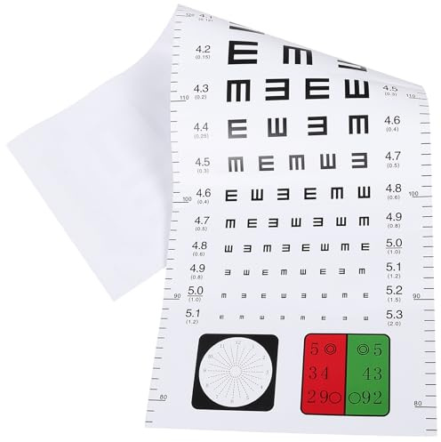 QUMIIRITY Standard Sehtafel für Augenuntersuchungen mit Bruchfestem Kunststoff Reißfest und Farbig für Klinik und Schule als Hängendes Sehtestdiagramm
