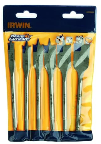 Irwin 10502826 4X-Speed Blue Groove Flat Bit Set (6 Pieces), IRW10502826