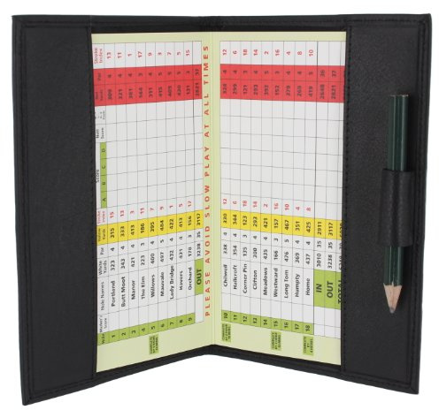 Ashlie Leather Leder Golf Scorecard Halter 2315 Schwarz