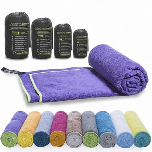 LightDry® Mikrofiber Sporthandduk 160x80 cm - Snabbtorkande | Ultralätt resehandduk för gym, strand & camping – mjuk som bomull, torkar blixtsnabbt