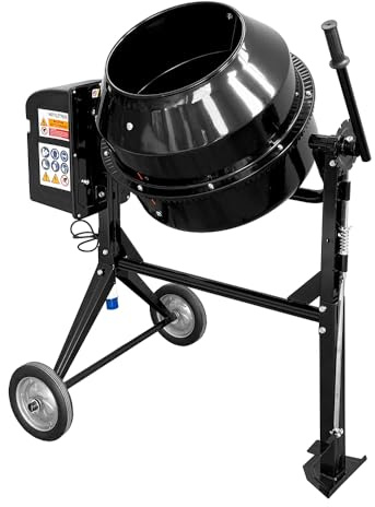 SOGI BEM-120 Betoniera elettrica a bicchiere - capacità 120 L - motore 550 W - per calcestruzzo, malta e intonaco - nera