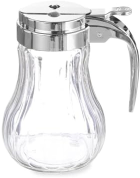 HENDI Honigspender, Glasspender Edelstahl Kopf, Glas Spender, Dispenser, Honingtopf, ø80x(H)115mm, Edelstahl