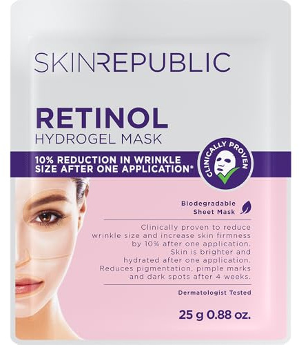 Skin Republic Retinol Hydrogel Anti-Aging Face Mask | Replenishes Moisture And Reduces Appearance Of Wrinkles | Reduces Pigmentation & Dark Spots | Made in Korea (Pack of 1)