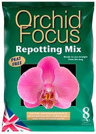 Growth Technology Orchid Focus Soil 8L & Fertilisers For Orchid Grow & Bloom (2x - 8L - Orchid Focus Repotting Mix)