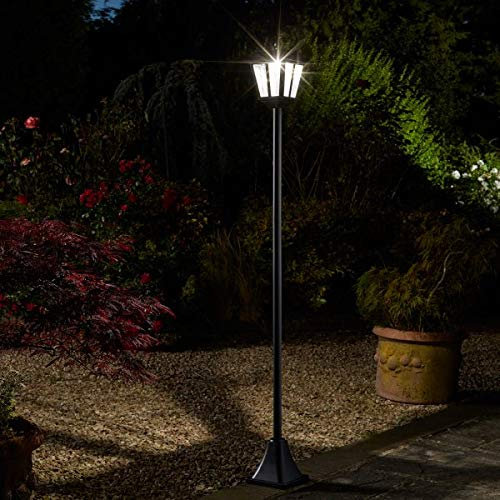 Garden Mile Large 1.7m Solar Powered Victorian Lamp Post Lantern Solar Lighting LED Lights Traditional Retro Pathway Outdoor Garden Lighting