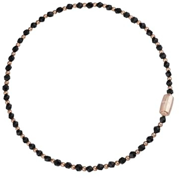 Breil, Collezione Magnetica System, Bracciale Light & Shadow, Bracciale Donna in Acciaio IP Rose Lucido e Onice, Pratica Chiusura con Magnete, Taglia Unica, Gioielli Donna e Ragazza