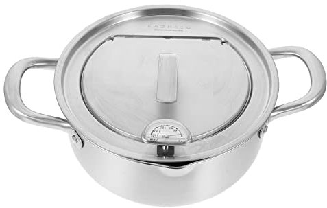 HEMOTON Sarten Freidora Sarten Con Termometro Freidora Inoxidable Con Temperatura Controlable Para Cocinas Familiares