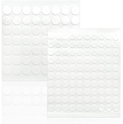 156 Pieces Double Sided Transparent Putty, 10 mm,15mm Clear Sticky Dots Stickers Removable Waterproof No Trace Round Putty Traceless Mounting Adhesive for Photos Wall, Posters, Kitchen, Party