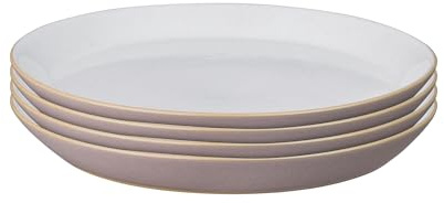 Denby - Impression Pink Medium Plates Set of 4 - Dishwasher Microwave Safe Crockery - Ceramic Stoneware Tableware Plates For Lunch & Dinner