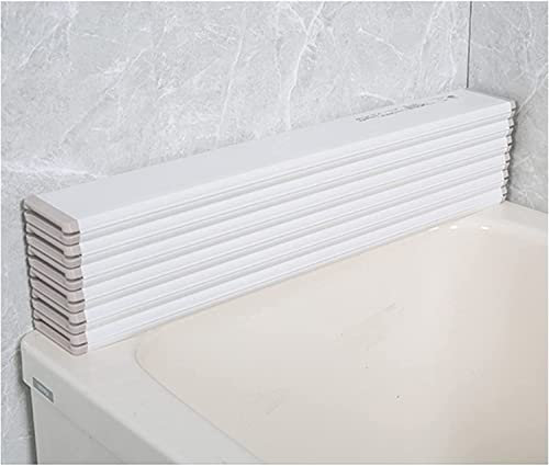 WENNEWU Badewannenabdeckung, Staubdichter Badezimmer-DäMmplatten-Rollladendeckel, 1,2 cm Dicke Aufbewahrungsabdeckung FüR Badewannenablagen, Passend FüR Die Meisten Wannen,Weiß,80x180x0.6cm