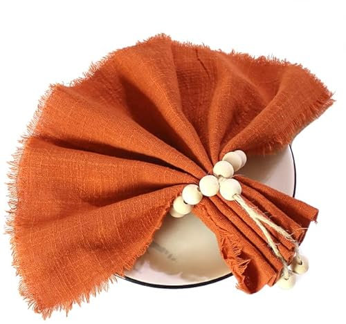 XIAOXIN Set mit 10 Gaze-Krepp-Stoffservietten, Baumwollstoff, 40 x 40 cm, Handtuch, Zuhause, Küche, Tisch, Herbst, Ostern, Ramadan, rustikale Hochzeitsdekoration