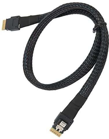 Zunate Mini SAS Cable SFF 8654 to 8654 SATA Power Adapter Cable Forward Breakout for Raid Controller, Hard Drive, Desktop Chassis (1m / 3.3ft)