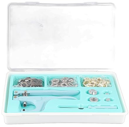 Ösenzangen-Set, 1,27 cm, 3 Farben, 150 Sets, Ösen-Set, Metallösen, Lochzangen-Set mit Aufbewahrungsbox für Leder, Schuhe, Stoff, Gürtel (1,27 cm)