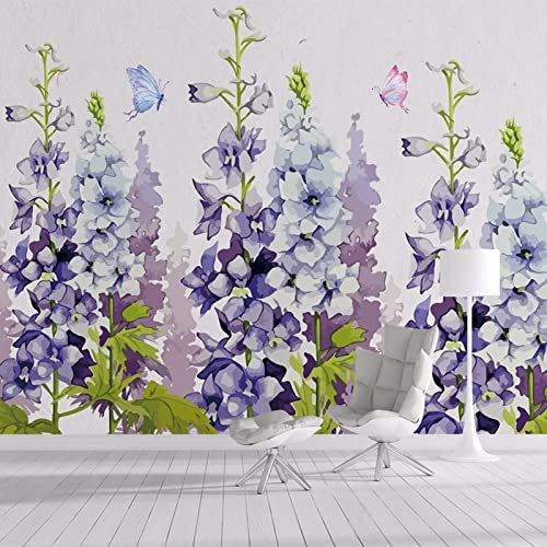 Fototapete 3D Lila Blumen 250 cm B x175 cm H Vlies Tapeten Wandtapete XXL Moderne Wanddeko Wohnzimmer Schlafzimmer Büro Flur