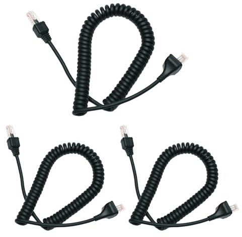 BVMAG RJ-45 8 Pin to 8 Pin Replacement Microphone Cable Mic Compatible for Kenwood Radio KMC-30 KMC-32 KMC-35 TK-7100 TK-760 TM-271A TK-768G TK-868G TK-780G NX-700 AMM300-K30 3Pack