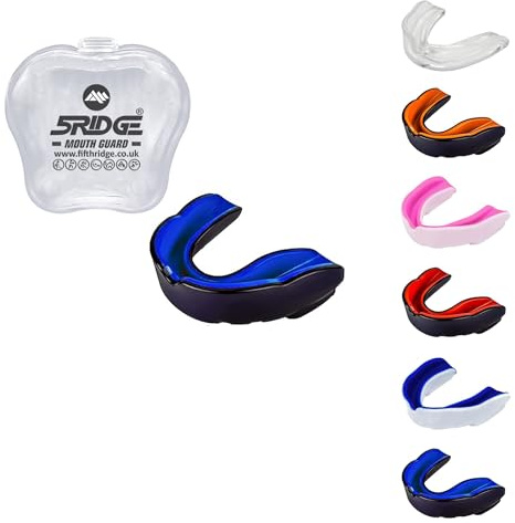 Mundschutz Erwachsene Jugend & Junior für alle Kontaktsportarten Mundschutz Boxen, MMA, Gum Shield Rugby, Fußball, Lacrosse, Hockey (Schwarz/Blau, Junioren unter 11 Jahren)