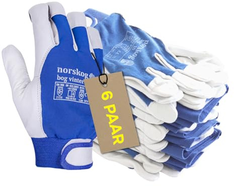 norskog BOG Vinter Arbeitshandschuhe Lederhandschuhe Herren Winter-Handschuhe Schutzhandschuhe Gartenhandschuhe Montagehandschuhe Bauhandschuhe Lagerhaus Garten Baustelle LKW-Fahrer 6 Paare Gr.11