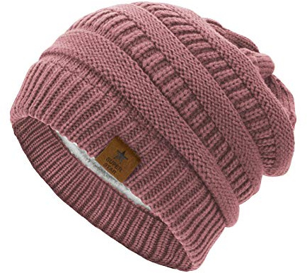 PONCEAU Mütze Damen Strickmütze Atmungsaktiv Warme Beanie mit Innenfutter Unisex Wintermütze Herren Beanie Gefütterte Herbst Winter Strickmütze Damen Klassische Slouch Beanie Mütze Slouch