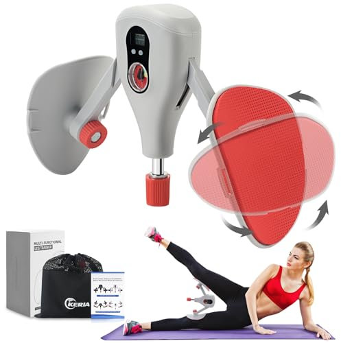 Keria Thigh Master Beintrainer, Kegel, Beinstrecker, Maschinenwiderstand, verstellbar, 0-35 kg, verbesserter Widerstand, Hüft- und Beckentrainer, Adduktor-Trainer für Heim-Fitnessstudio (weiß)