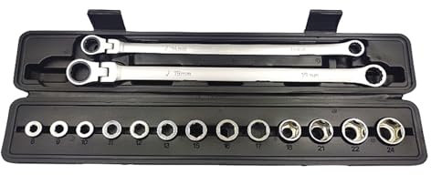 Kit di chiavi a cricchetto regolabili per riparazione auto utensili manuali in acciaio al vanadio chiave dinamometrica Set di strumenti a cricchetto a spazio stretto