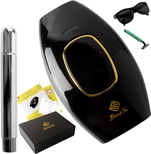 Épilateur IPL Épilation à Lumière Pulsée pour Femme/Homme, Résultats Durables, 5 Niveaux d'Intensité, Utilisation Facile à Domicile, pour Visage/Corps, Rapide et Indolore, Epilateur à sourcil Offert