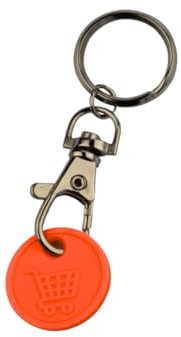 CombiCraft Porte-clés avec jeton de Caddie Rouge Format de 0,50 € - Emballage de 10 jetons - Convient pour Les Chariots de supermarché, casiers, casiers de Piscine, Les Portes de Toilette et Plus