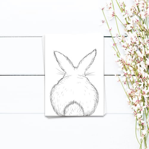 Ulrike Wathling Osterkarte Hasen | Karte Ostergrüße, Postkarte Ostern, Kinderkarte mit Hasenmotiv, Frohe Ostern, A6, Set:10er Set