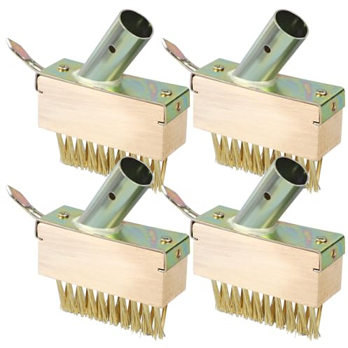 Brosse Métallique en Acier 4 Pièces Brosse pour La Mousse et Les Mauvaises Herbes