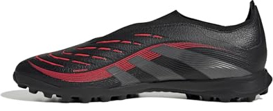 adidas Unisex Predator League Laceless Turf Football Boots, Core Black/Grey Four/Lucid Red, 8 UK