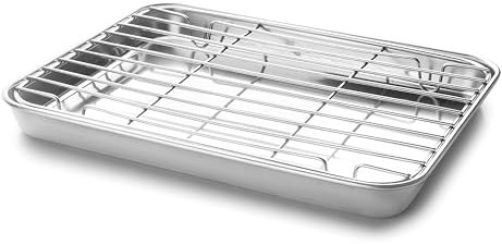 Lacor - 15567 - Teglia con Griglia Essential, Teglia in Acciaio Inox, Alta Conducibilità Termica, Estraibile, Adatta per Forno, Freezer e Frigorifero, 40,5x30,5 cm