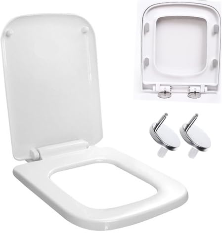 Sedile WC, sedili WC con Chiusura Ammortizzata, Coperchio del Coperchio WC con sgancio rapido, sedili WC con Cerniere Regolabili in Acciaio Inossidabile