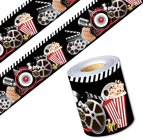 Tablero de anuncios de noche de cine, decoración de día festivo, borde de 36 pies, tablero de anuncios para decoración de pizarra de fiesta, oficina